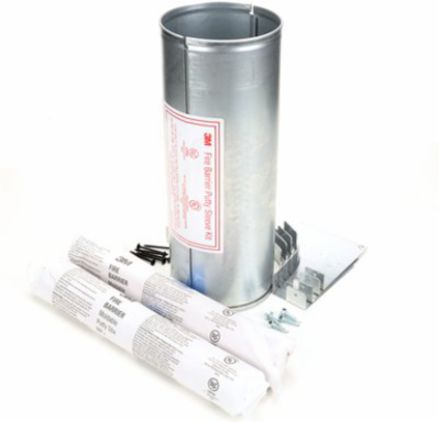 Fire Barrier Putty Sleeve Kit, 4 Inch Diameter, 4 Hour Fire Rating, Silver