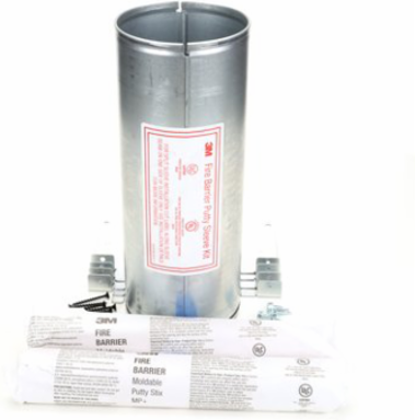 Fire Barrier Putty Sleeve Kit, 4 Inch Diameter, 4 Hour Fire Rating, Silver