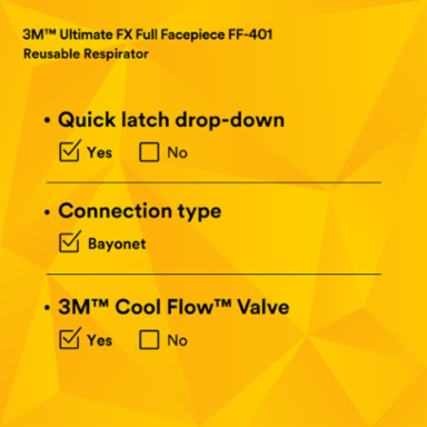 3M™ Ultimate FX Full Facepiece Reusable Respirator FF-401, Small, 4 ea/Case