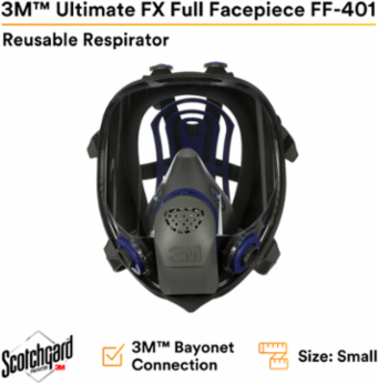 3M™ Ultimate FX Full Facepiece Reusable Respirator FF-401, Small, 4 ea/Case