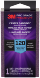 3M™ Pro Grade Precision™ Faster Sanding Sanding Block Sponge FSB120-PGP-1T, 2.5 in x 4.5 in x 1 in, 120 grit, Medium, 12/case