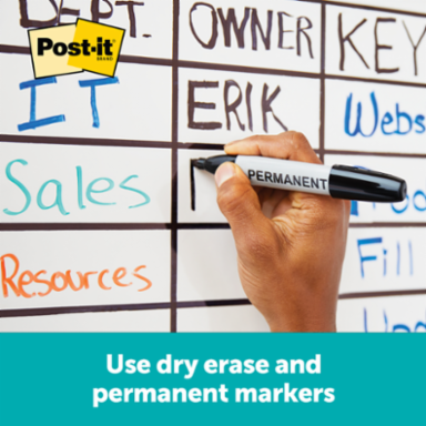 Post-it® Flex Write Surface, The Permanent Marker Whiteboard Surface, 3 ft. x 2 ft.