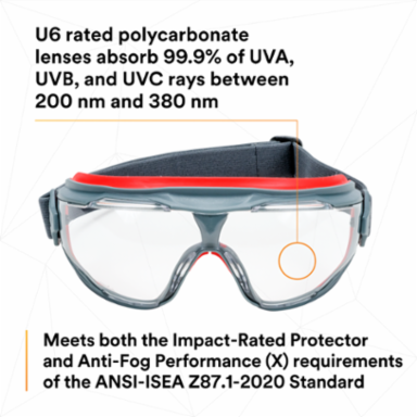 3M™ GoggleGear™ 500 Series GG501SGAF, Clear Scotchgard™ Anti-fog lens 10 EA/Case