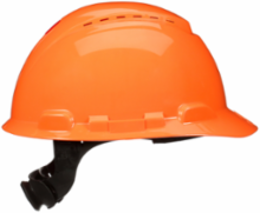 3M™ SecureFit™ Hard Hat H-706SFV-UV, Orange, Vented, 4-Point Pressure Diffusion Ratchet Suspension, with UVicator, 20 ea/Case