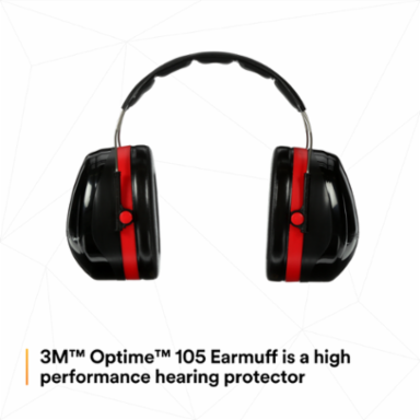 3M™ PELTOR™ Optime™ 105 Earmuffs H10A, Over-the-Head, 10 EA/Case