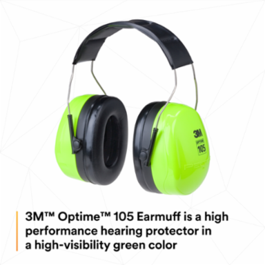3M™ PELTOR™ Optime™ 105 Earmuffs H10A HV, Over-the-Head, 10 EA/Case