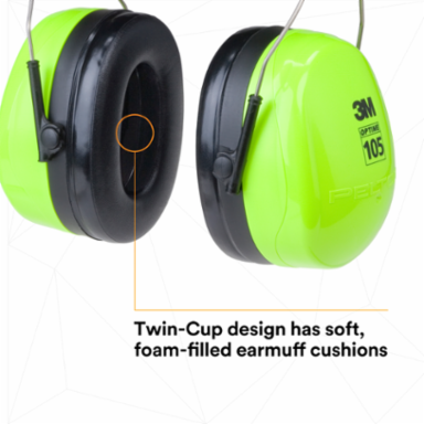 3M™ PELTOR™ Optime™ 105 Earmuffs H10A HV, Over-the-Head, 10 EA/Case
