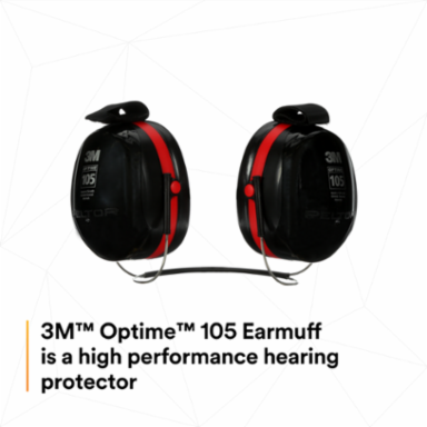 3M™ PELTOR™ Optime™ 105 Earmuffs H10B, Behind-the-Head, 10 EA/Case