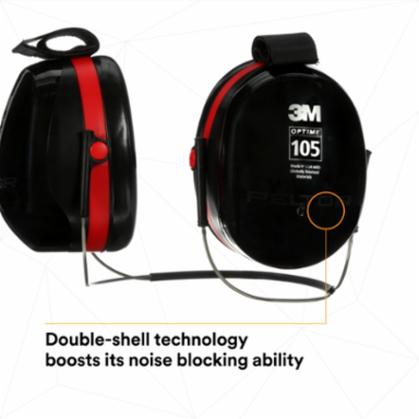 3M™ PELTOR™ Optime™ 105 Earmuffs H10B, Behind-the-Head, 10 EA/Case