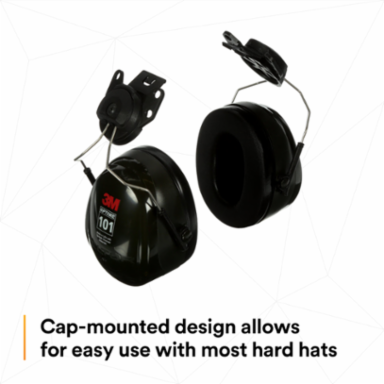 3M™ PELTOR™ Optime™ 101 Earmuffs H7P3E, Hard Hat Attached, 10 EA/Case