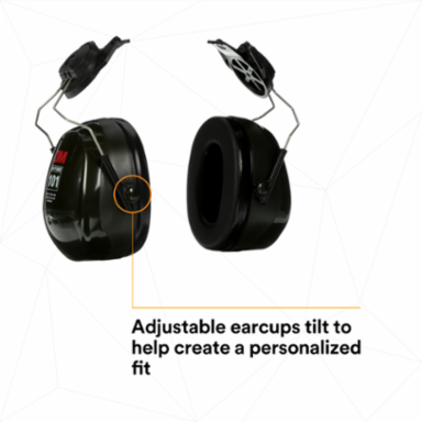 3M™ PELTOR™ Optime™ 101 Earmuffs H7P3E, Hard Hat Attached, 10 EA/Case