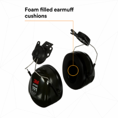 3M™ PELTOR™ Optime™ 101 Earmuffs H7P3E, Hard Hat Attached, 10 EA/Case
