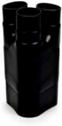 Heat Shrink 3-Way Breakout Boot, Black, 1.4 Inch Recovered, Flame Retardant