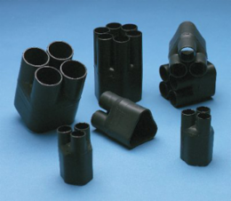 Heat Shrink Cable Breakout Boot, 3-Way, 1/0 AWG, 2 Inch Conductor Legs, Black