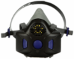 3M™ Secure Click™ Half Facepiece Reusable Respirator with Speaking Diaphragm HF-803SD, Large, 10 ea/Case