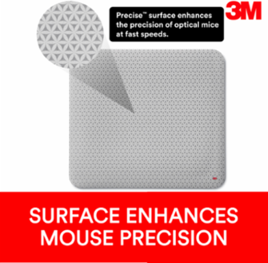 3M™ Precise™ Mouse Pad Enhances the Precision of Optical Mice , Non-Skid Foam Back, 9" x 8", Bitmap, MP114-BSD1