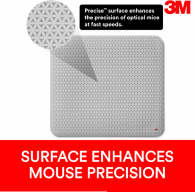 3M™ Precise™ Mouse Pad Enhances the Precision of Optical Mice , Repositionable Adhesive Back, 8.5" x 7", Bitmap, MP200PS