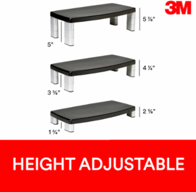 3M™ Extra Wide Adjustable Monitor Stand, MS90B