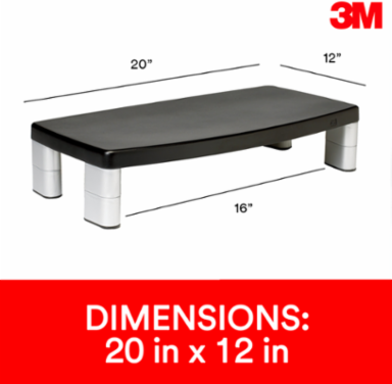 3M™ Extra Wide Adjustable Monitor Stand, MS90B