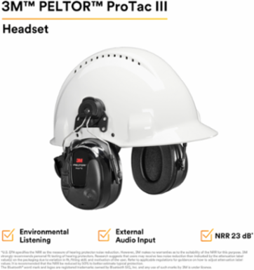 3M™ PELTOR™ ProTac III MT13H221P3E, Headset, Black, Helmet Attached, 10 Each/Case
