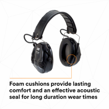3M™ PELTOR™ Tactical Sport™ MT16H210F-479-SV, Electronic Headset, Foldable Headband, Black, 10 Each/Case