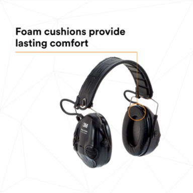 3M™ PELTOR™ Tactical Sport™ MT16H210F-479-SV, Electronic Headset, Foldable Headband, Black, 10 Each/Case