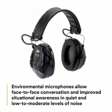 3M™ PELTOR™ Tactical Sport™ MT16H210F-479-SV, Electronic Headset, Foldable Headband, Black, 10 Each/Case