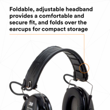 3M™ PELTOR™ Tactical Sport™ MT16H210F-479-SV, Electronic Headset, Foldable Headband, Black, 10 Each/Case