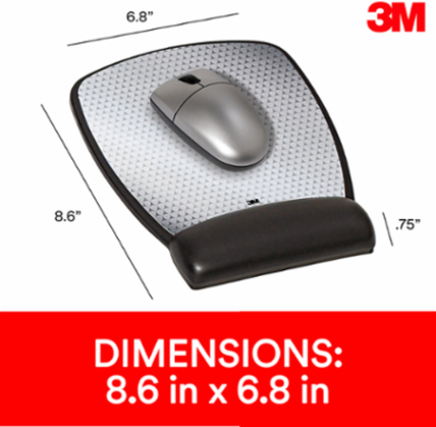3M™ Precise™ Mouse Pad with Gel Wrist Rest, , Optical Mouse Performance and Battery Saving Design, 8.6" x 6.8", Vertex, MW309LE