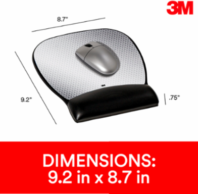 3M™ Precise™ Mouse Pad with Gel Wrist Rest, , Optical Mouse Performance and Battery Saving Design, 9.2" x 8.7", Vertex, MW310LE