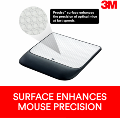 3M™ Precise™ Mouse Pad With Gel Wrist Rest MW85B