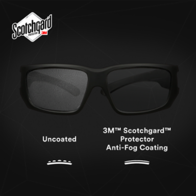 3M™ Maxim™ Elite 1000 Series, MXE1001SGAF-BLK, Black Frame, Scotchgard™ Anti-Fog Coating, Clear AF-AS Lens, 20 ea/Case