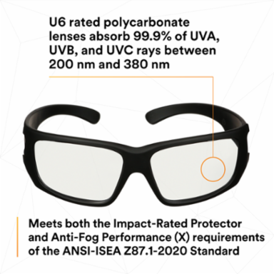 3M™ Maxim™ Elite 1000 Series, MXE1001SGAF-BLK, Black Frame, Scotchgard™ Anti-Fog Coating, Clear AF-AS Lens, 20 ea/Case
