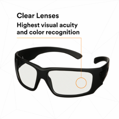 3M™ Maxim™ Elite 1000 Series, MXE1001SGAF-BLK, Black Frame, Scotchgard™ Anti-Fog Coating, Clear AF-AS Lens, 20 ea/Case