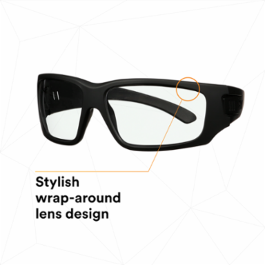 3M™ Maxim™ Elite 1000 Series, MXE1001SGAF-BLK, Black Frame, Scotchgard™ Anti-Fog Coating, Clear AF-AS Lens, 20 ea/Case