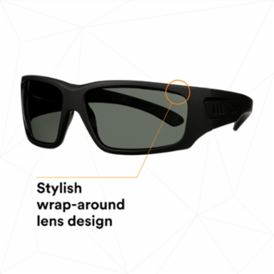 3M™ Maxim™ Elite 1000 Series, MXE1002SGAF-BLK, Black Frame, Scotchgard™ Anti-Fog Coating, Gray AF-AS Lens, 20 ea/Case