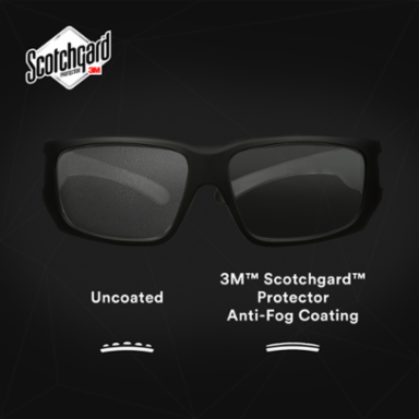 3M™ Maxim™ Elite 1000 Series, MXE1007SGAF-BLK, Black Frame, Scotchgard™ Anti-Fog Coating, I/O Gray AF-AS Lens, 20 ea/Case