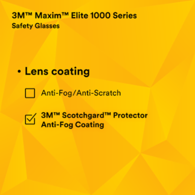 3M™ Maxim™ Elite 1000 Series, MXE1007SGAF-BLK, Black Frame, Scotchgard™ Anti-Fog Coating, I/O Gray AF-AS Lens, 20 ea/Case