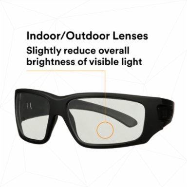 3M™ Maxim™ Elite 1000 Series, MXE1007SGAF-BLK, Black Frame, Scotchgard™ Anti-Fog Coating, I/O Gray AF-AS Lens, 20 ea/Case