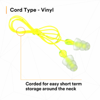 3M™ Tri-Flange™ Earplugs P3000, Corded, 400 Pair/Case