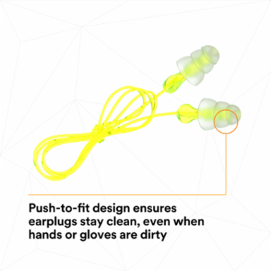 3M™ Tri-Flange™ Earplugs P3000, Corded, 400 Pair/Case