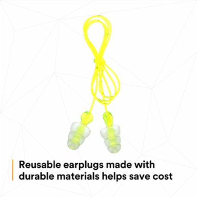 3M™ Tri-Flange™ Earplugs P3000, Corded, 400 Pair/Case
