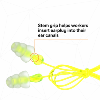 3M™ Tri-Flange™ Earplugs P3000, Corded, 400 Pair/Case