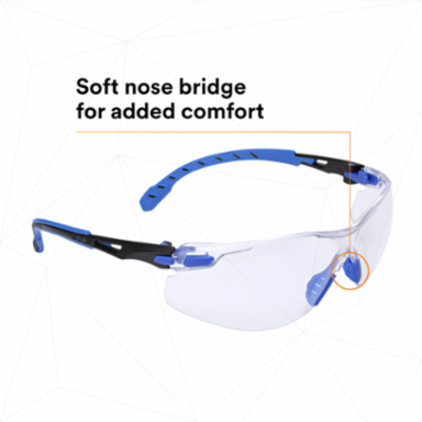 3M™ Solus™ Safety Glasses 1000-Series S1101SGAF-KT, Kit, Foam, Strap, Black/Blue, Clear Scotchgard™ Anti-fog lens, 20 EA/Case