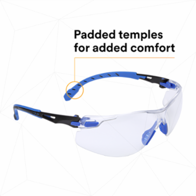 3M™ Solus™ Safety Glasses 1000-Series S1101SGAF-KT, Kit, Foam, Strap, Black/Blue, Clear Scotchgard™ Anti-fog lens, 20 EA/Case
