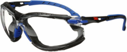 3M™ Solus™ Safety Glasses 1000-Series S1101SGAF-KT, Kit, Foam, Strap, Black/Blue, Clear Scotchgard™ Anti-fog lens, 20 EA/Case