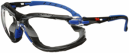 3M™ Solus™ Safety Glasses 1000-Series S1101SGAF-KT, Kit, Foam, Strap, Black/Blue, Clear Scotchgard™ Anti-fog lens, 20 EA/Case