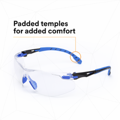 3M™ Solus™ 1000-Series Safety Glasses S1101SGAF, Black/Blue, Clear Scotchgard™ Anti-Fog Lens, 20 EA/Case