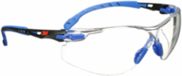 3M™ Solus™ 1000-Series Safety Glasses S1101SGAF, Black/Blue, Clear Scotchgard™ Anti-Fog Lens, 20 EA/Case