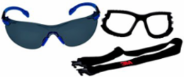 3M Solus 1000-Series S1102SGAF-KT Foam Strap, Black/Blue, Grey Scotchgard Anti-fog Lens, 20 EA/Case